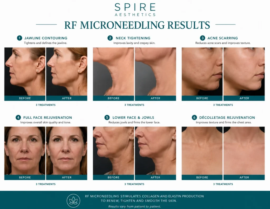 RF Microneedling Skin tightening Ashtead results